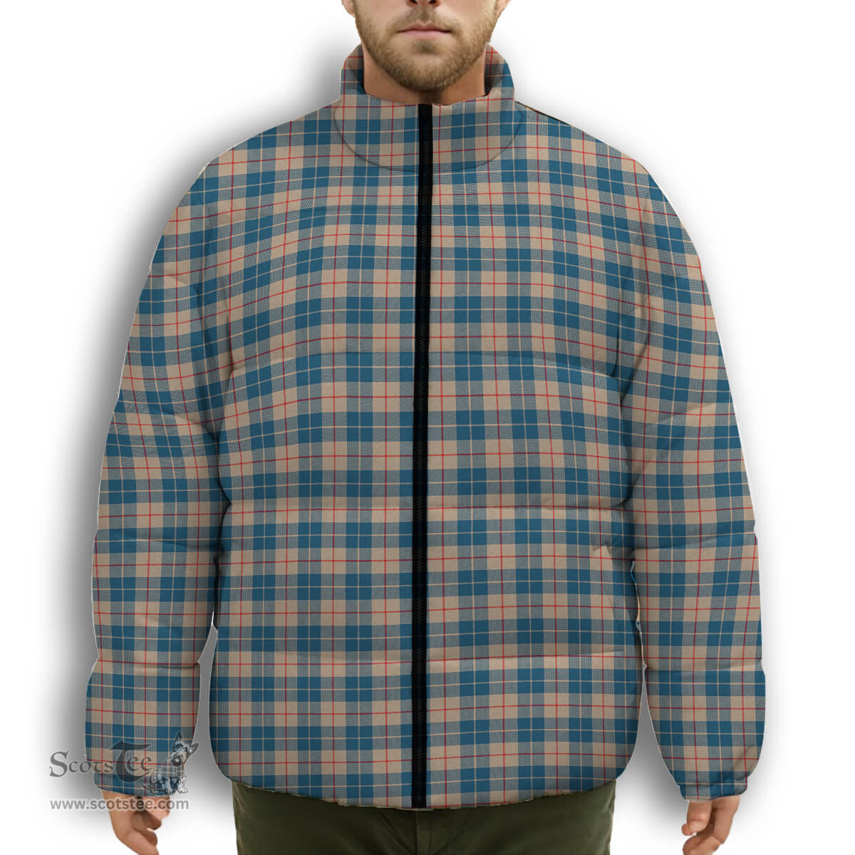 ScotsTee Shop Scottish Barclay Hunting #2 Modern Clan Premium Tartan Collar Down Jacket Winter White Duck Down Plaid