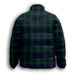 ScotsTee Shop Scottish Campbell Modern Premium Tartan Collar Down Jacket Winter White Duck Down Plaid