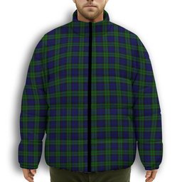 ScotsTee Shop Scottish Campbell Modern Premium Tartan Collar Down Jacket Winter White Duck Down Plaid