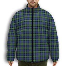 ScotsTee Shop Scottish Campbell Argyll Ancient Premium Tartan Collar Down Jacket Winter White Duck Down Plaid