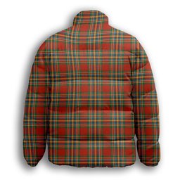 ScotsTee Shop Scottish Chattan Ancient Premium Tartan Collar Down Jacket Winter White Duck Down Plaid