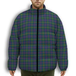ScotsTee Shop Scottish Cape Breton Provincial Modern Premium Tartan Collar Down Jacket Winter White Duck Down Plaid