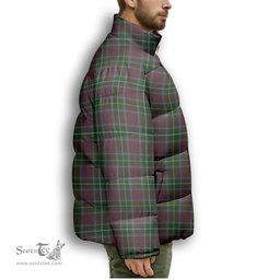 ScotsTee Shop Scottish Carruthers SC Premium Tartan Collar Down Jacket Winter White Duck Down Plaid