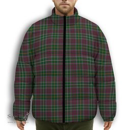 ScotsTee Shop Scottish Carruthers SC Premium Tartan Collar Down Jacket Winter White Duck Down Plaid