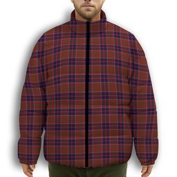 ScotsTee Shop Scottish Cameron of Locheil Original Premium Tartan Collar Down Jacket Winter White Duck Down Plaid
