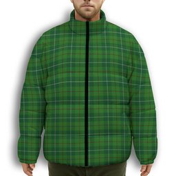 ScotsTee Shop Scottish Clephane Premium Tartan Collar Down Jacket Winter White Duck Down Plaid