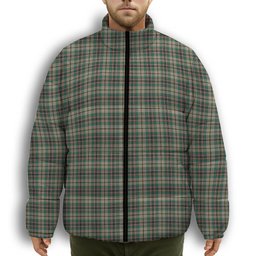 ScotsTee Shop Scottish Craig Ancient Premium Tartan Collar Down Jacket Winter White Duck Down Plaid