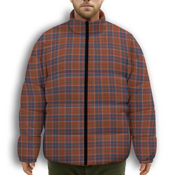 ScotsTee Shop Scottish Cameron of Lochiel Ancient Premium Tartan Collar Down Jacket Winter White Duck Down Plaid