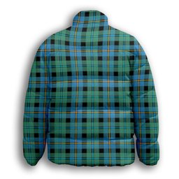ScotsTee Shop Scottish Calder Ancient Premium Tartan Collar Down Jacket Winter White Duck Down Plaid