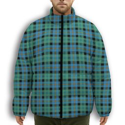 ScotsTee Shop Scottish Calder Ancient Premium Tartan Collar Down Jacket Winter White Duck Down Plaid