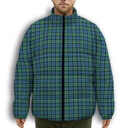 ScotsTee Shop Scottish Carter Premium Tartan Collar Down Jacket Winter White Duck Down Plaid