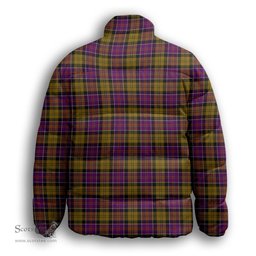 ScotsTee Shop Scottish Culloden Premium Tartan Collar Down Jacket Winter White Duck Down Plaid