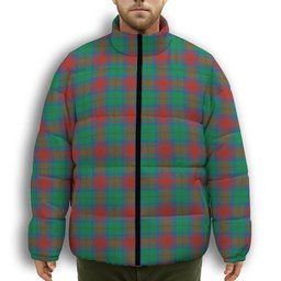 ScotsTee Shop Scottish Cranstoun Dress Ancient Premium Tartan Collar Down Jacket Winter White Duck Down Plaid