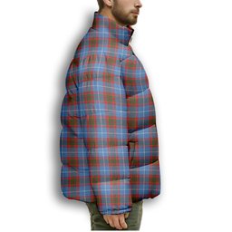 ScotsTee Shop Scottish Congilton Premium Tartan Collar Down Jacket Winter White Duck Down Plaid