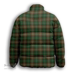 ScotsTee Shop Scottish Corcoran of Sherbrooke Premium Tartan Collar Down Jacket Winter White Duck Down Plaid