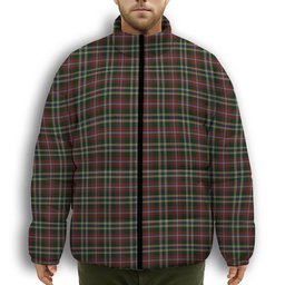 ScotsTee Shop Scottish Currie of Arran Premium Tartan Collar Down Jacket Winter White Duck Down Plaid