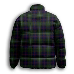 ScotsTee Shop Scottish Clark of Ulva Premium Tartan Collar Down Jacket Winter White Duck Down Plaid