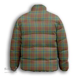 ScotsTee Shop Scottish Currie of Arran Ancient Clan Premium Tartan Collar Down Jacket Winter White Duck Down Plaid