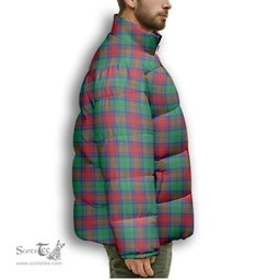 ScotsTee Shop Scottish Cranstoun Dress Modern Premium Tartan Collar Down Jacket Winter White Duck Down Plaid