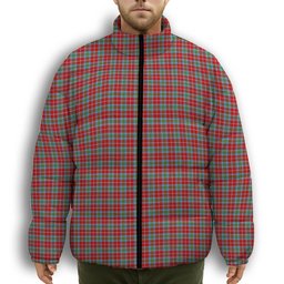 ScotsTee Shop Scottish Christie (London) Premium Tartan Collar Down Jacket Winter White Duck Down Plaid
