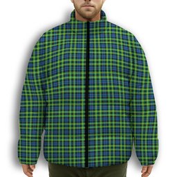 ScotsTee Shop Scottish Campbell of Breadalbane Ancient Premium Tartan Collar Down Jacket Winter White Duck Down Plaid