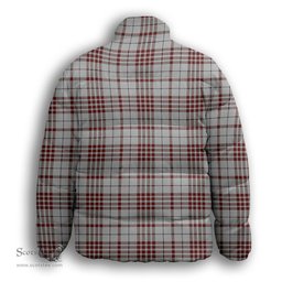 ScotsTee Shop Scottish Clayton Premium Tartan Collar Down Jacket Winter White Duck Down Plaid