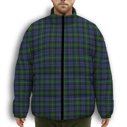 ScotsTee Shop Scottish Campbell of Loudoun Premium Tartan Collar Down Jacket Winter White Duck Down Plaid