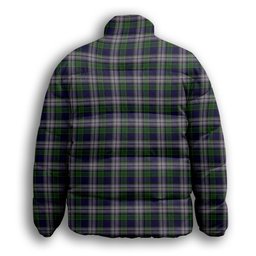ScotsTee Shop Scottish Colquhoun Dress Premium Tartan Collar Down Jacket Winter White Duck Down Plaid