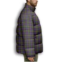 ScotsTee Shop Scottish Chalmers Premium Tartan Collar Down Jacket Winter White Duck Down Plaid