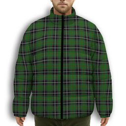 ScotsTee Shop Scottish Cleghorn Premium Tartan Collar Down Jacket Winter White Duck Down Plaid