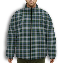 ScotsTee Shop Scottish Campbell Dress 1 Premium Tartan Collar Down Jacket Winter White Duck Down Plaid