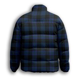 ScotsTee Shop Scottish Clergy Green lines 2 Premium Tartan Collar Down Jacket Winter White Duck Down Plaid