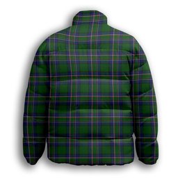 ScotsTee Shop Scottish Cockburn Old Pattern Premium Tartan Collar Down Jacket Winter White Duck Down Plaid