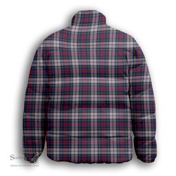 ScotsTee Shop Scottish Cooper Dress Dalgliesh 1 Premium Tartan Collar Down Jacket Winter White Duck Down Plaid