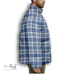 ScotsTee Shop Scottish Craig Paisley Modern Premium Tartan Collar Down Jacket Winter White Duck Down Plaid