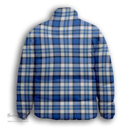 ScotsTee Shop Scottish Craig Paisley Modern Premium Tartan Collar Down Jacket Winter White Duck Down Plaid