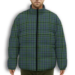 ScotsTee Shop Scottish Campbell of Argyll 1815 Ancient 2 Premium Tartan Collar Down Jacket Winter White Duck Down Plaid