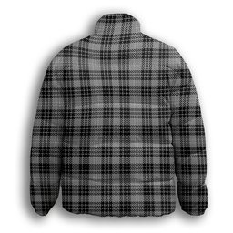 ScotsTee Shop Scottish Clan Hamilton Society Premium Tartan Collar Down Jacket Winter White Duck Down Plaid
