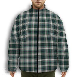 ScotsTee Shop Scottish Campbell Dress Modern Premium Tartan Collar Down Jacket Winter White Duck Down Plaid
