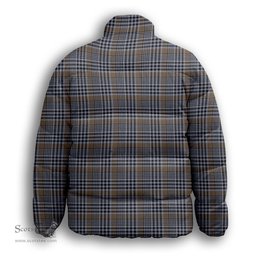ScotsTee Shop Scottish Carnegie Check Ancient Premium Tartan Collar Down Jacket Winter White Duck Down Plaid