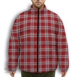 ScotsTee Shop Scottish Cameron Hose 2 Premium Tartan Collar Down Jacket Winter White Duck Down Plaid