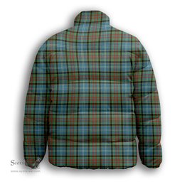 ScotsTee Shop Scottish Caldwell Premium Tartan Collar Down Jacket Winter White Duck Down Plaid