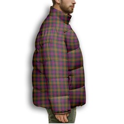 ScotsTee Shop Scottish Carnegie Modern Premium Tartan Collar Down Jacket Winter White Duck Down Plaid