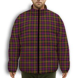 ScotsTee Shop Scottish Carnegie Modern Premium Tartan Collar Down Jacket Winter White Duck Down Plaid