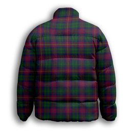 ScotsTee Shop Scottish Cairns of Finavon Premium Tartan Collar Down Jacket Winter White Duck Down Plaid