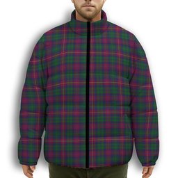 ScotsTee Shop Scottish Cairns of Finavon Premium Tartan Collar Down Jacket Winter White Duck Down Plaid