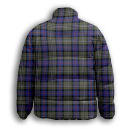 ScotsTee Shop Scottish Clan Logan Society International Premium Tartan Collar Down Jacket Winter White Duck Down Plaid