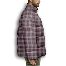 ScotsTee Shop Scottish Carnegie Premium Tartan Collar Down Jacket Winter White Duck Down Plaid
