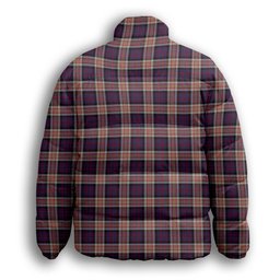 ScotsTee Shop Scottish Carnegie Premium Tartan Collar Down Jacket Winter White Duck Down Plaid