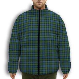 ScotsTee Shop Scottish Campbell of Argyll Ancient Premium Tartan Collar Down Jacket Winter White Duck Down Plaid